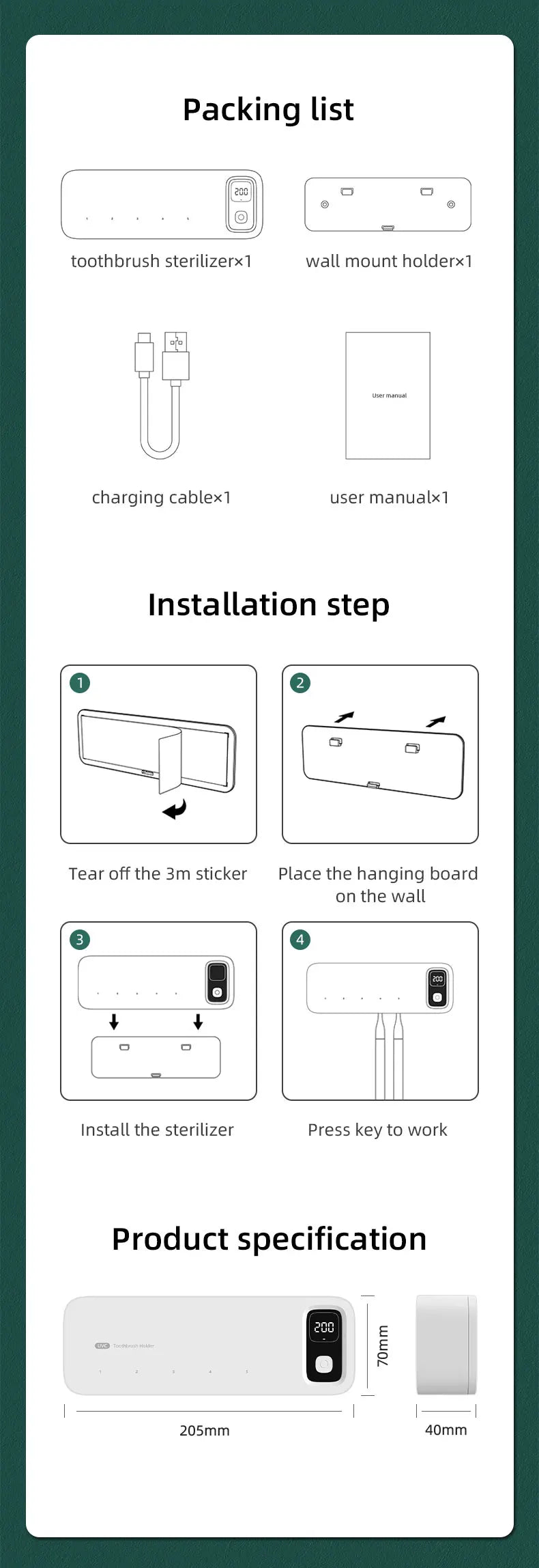 UV-tandenborstelsterilisator