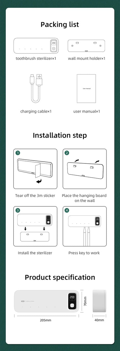 UV-tandenborstelsterilisator